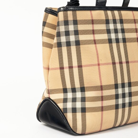 Burberry House-Check Canvas Leather-Trim Tote - Picture 7 of 12